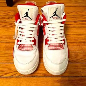 AIR JORDAN IV 4 RETRO USED SIZE 14 ALTERNATE 89 WHITE BLACK GYM RED